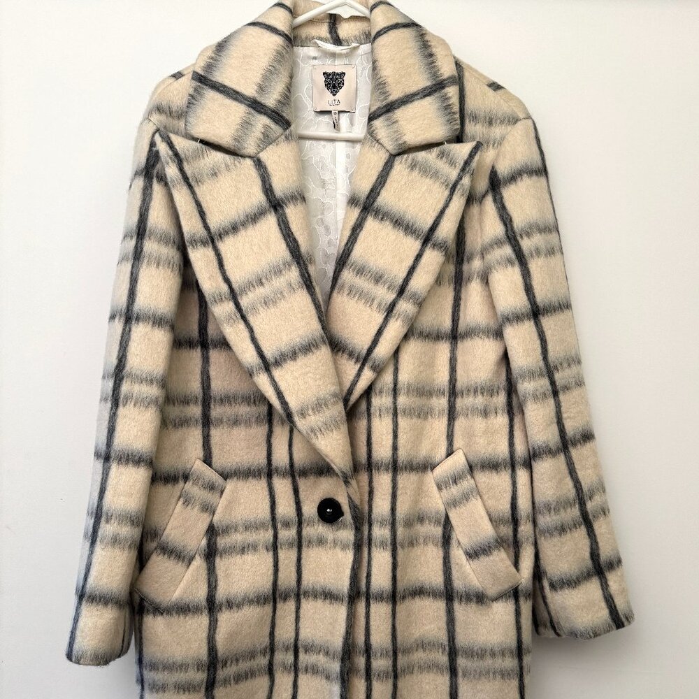 LITA BY CIARA Graphic Check Coat Plaid XS